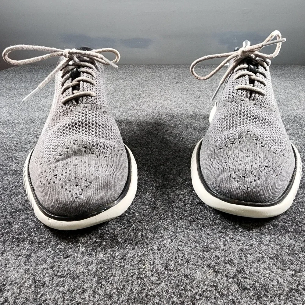 Cole Haan Zerogrand Stitchlite Oxford Casual Mens 9.5 Gray Knit Wingtip C27565